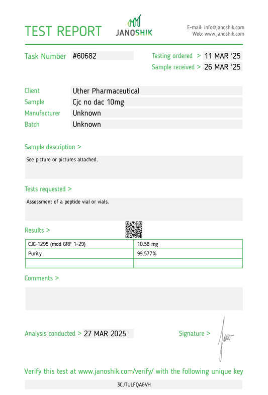 CJC-1295 10mg / Utan DAC